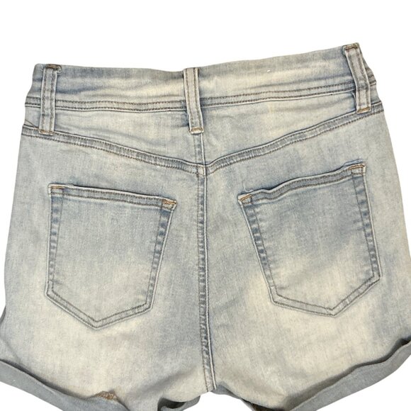 Rue21 Curvy‎ High-Rise Shortie Denim Shorts Light Wash Size 4 Y2K - Picture 2 of 4